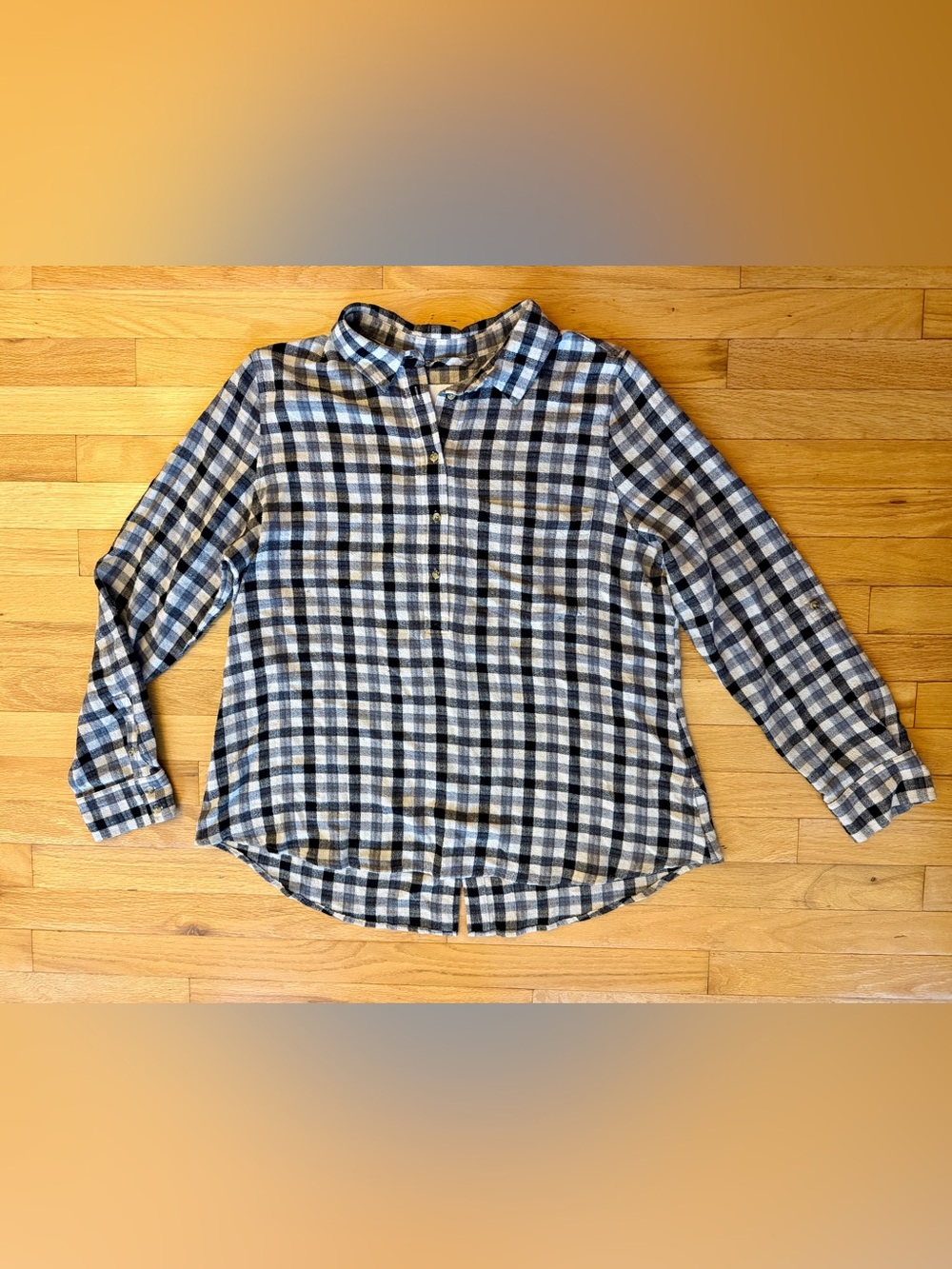 pistola Grey Plaid Button-Up Shirt Womens XL